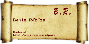 Benis Róza névjegykártya