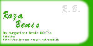 roza benis business card